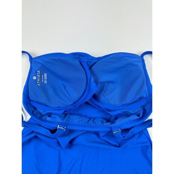 Athleta Twist Up Underwire Convertible Tankini Top Caspian Blue 32D/32DD Swim - Picture 5 of 7